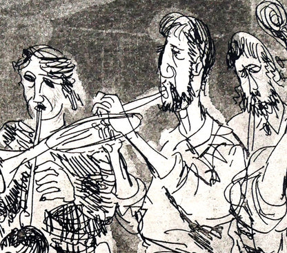 増田誠「レ・ミュジシャン」銅版画　拡大画像5