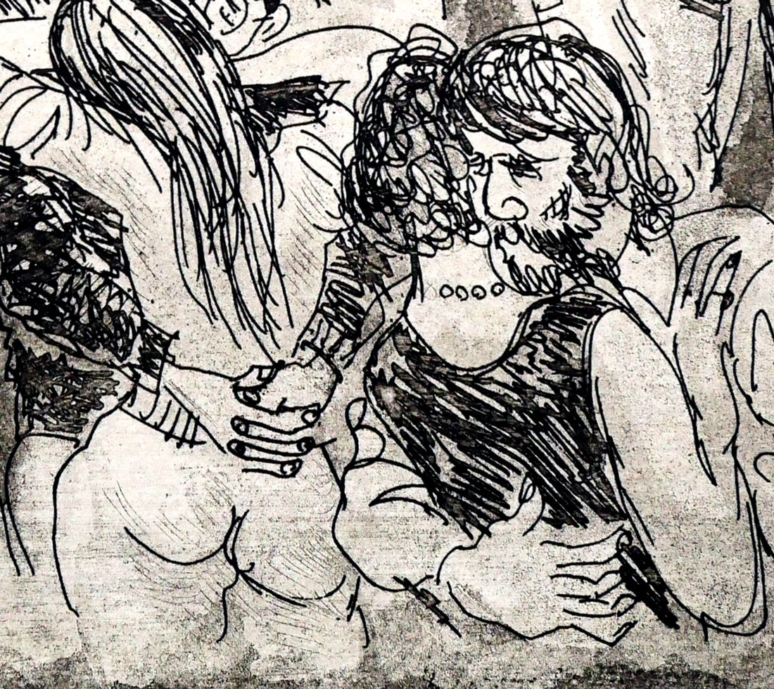 増田誠「レ・ミュジシャン」銅版画　拡大画像6