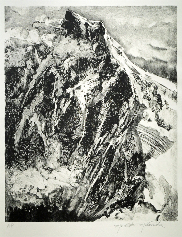 増田誠「ユングフラウ（スイス・アルプス山脈）」リトグラフ　作品全体画像