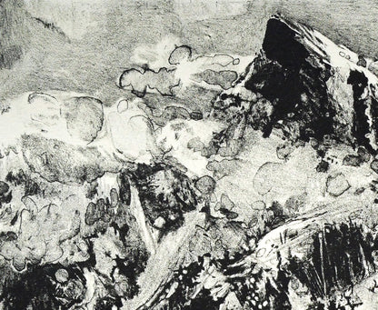 増田誠「ユングフラウ（スイス・アルプス山脈）」リトグラフ　拡大画像1