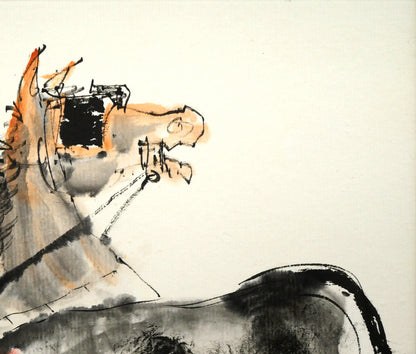 増田誠「斗牛（闘牛）」水彩画・色紙　拡大画像3