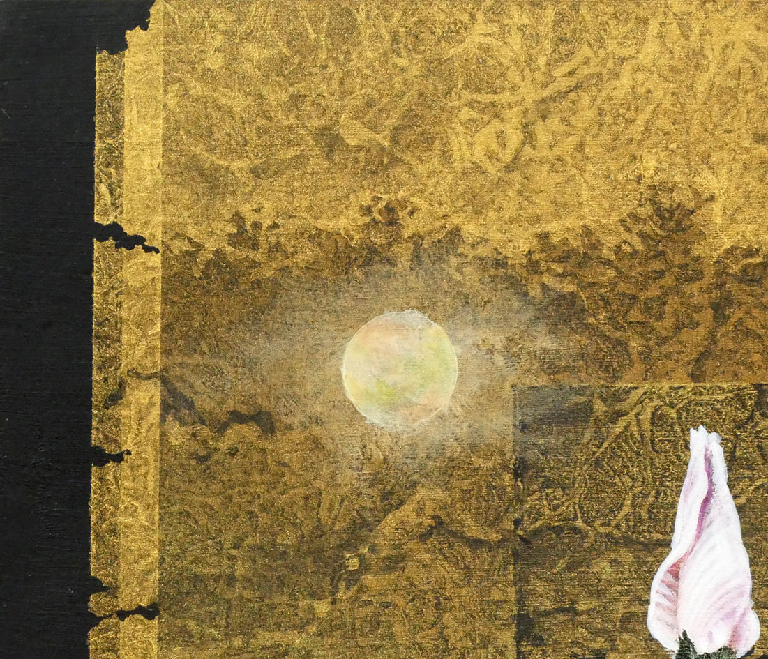 増本憲樹「大宰府の花開運縁起図（菖蒲寂韻）」油絵・F3号　拡大画像1