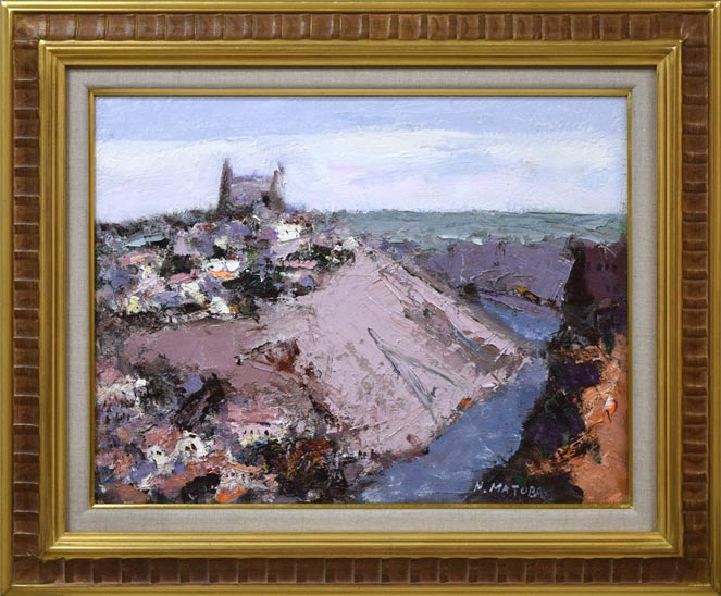的場信治「トレド（スペイン）」油絵・F6号
