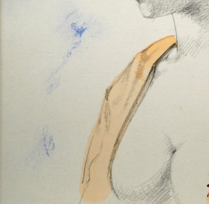 松樹路人「翡翠」水彩画・パステル併用・色紙額装　拡大画像4