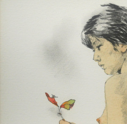 松樹路人「立像（裸婦）」水彩画・2号　拡大画像1