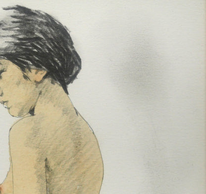 松樹路人「立像（裸婦）」水彩画・2号　拡大画像2