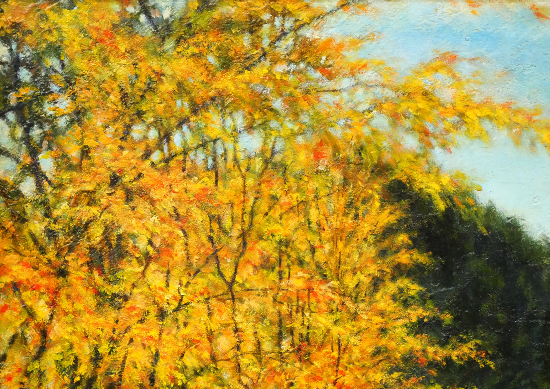 松本晴夫「錦秋」油絵・M10号　拡大画像1
