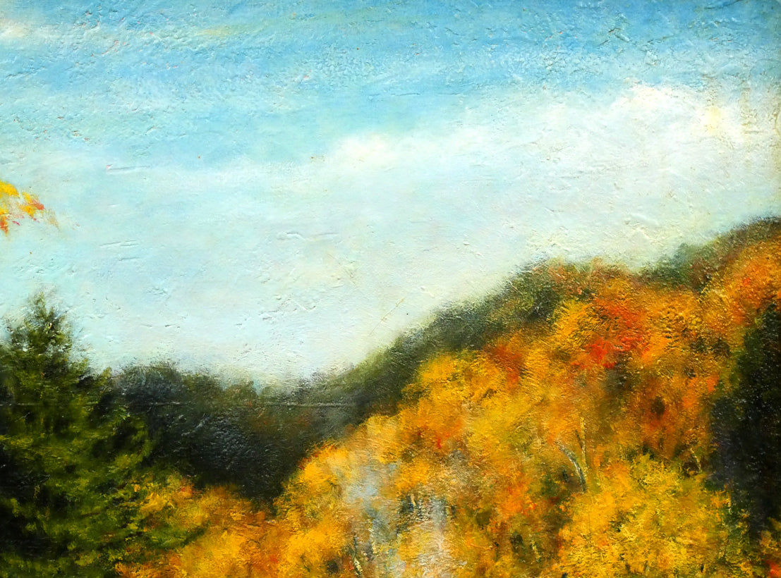 松本晴夫「錦秋」油絵・M10号　拡大画像2