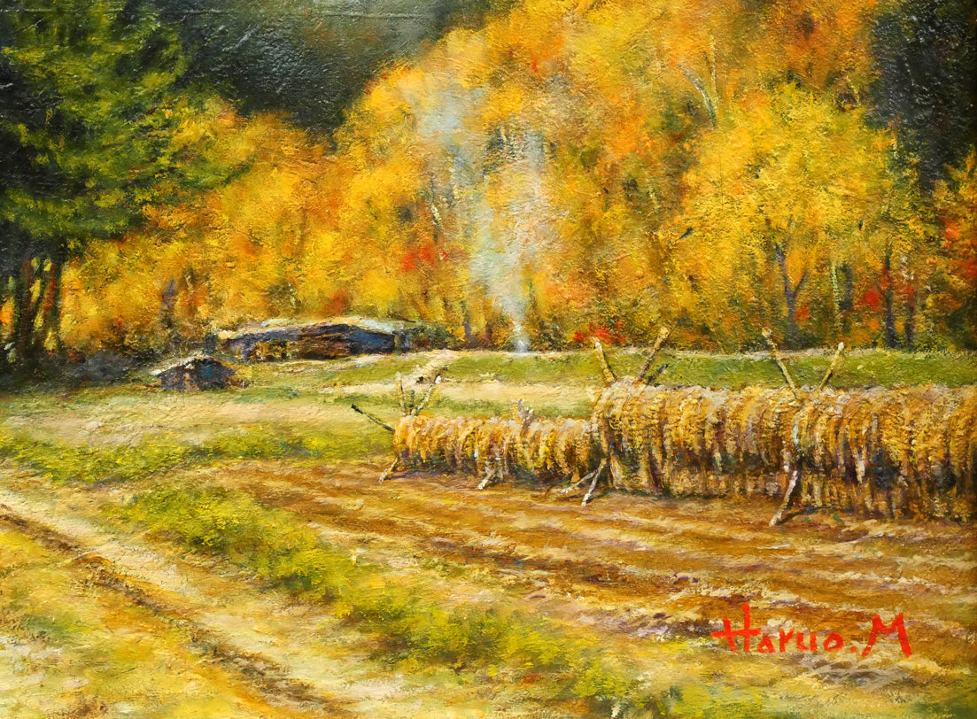 松本晴夫「錦秋」油絵・M10号　拡大画像4