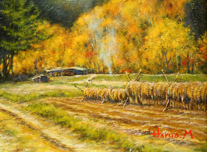松本晴夫「錦秋」油絵・M10号　拡大画像4