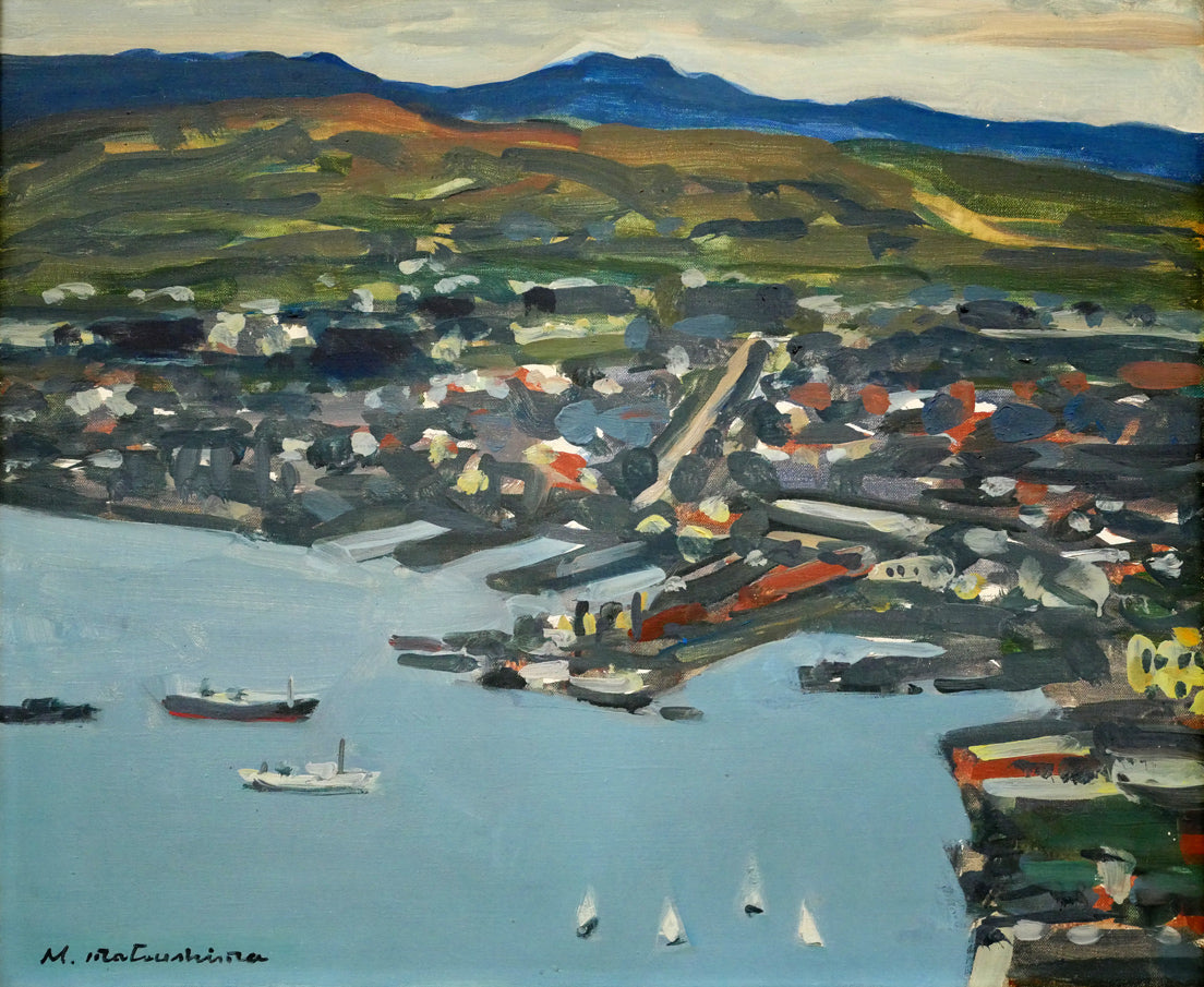 松島正幸「函館風景」油絵・F8号 絵画買取・販売の小竹美術
