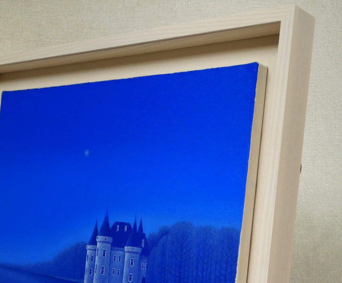 松浦敬文「水辺の城」油絵・F8号　額装画像2