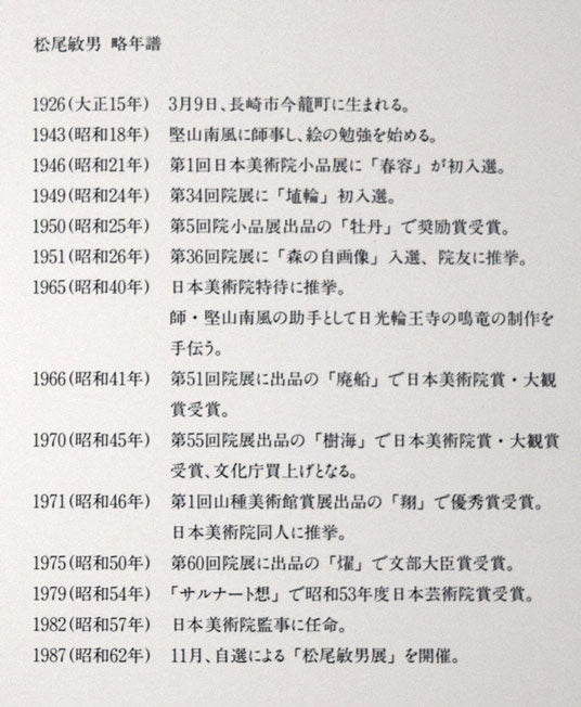 松尾敏男「牡丹晨光」木版画　付属資料拡大画像2
