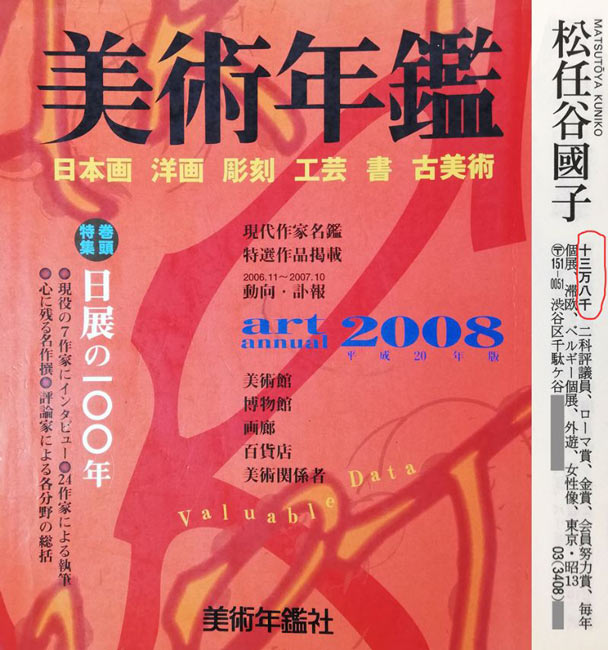 松任谷國子「春近し」油絵・F8号　2008年美術年鑑掲載内容