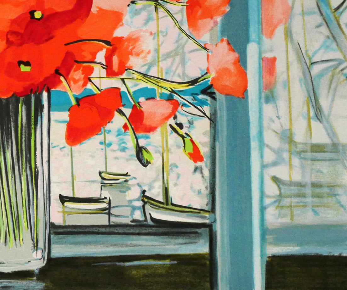 ミッシェル アンリ（Michel Henry）「赤い花」リトグラフ 絵画買取