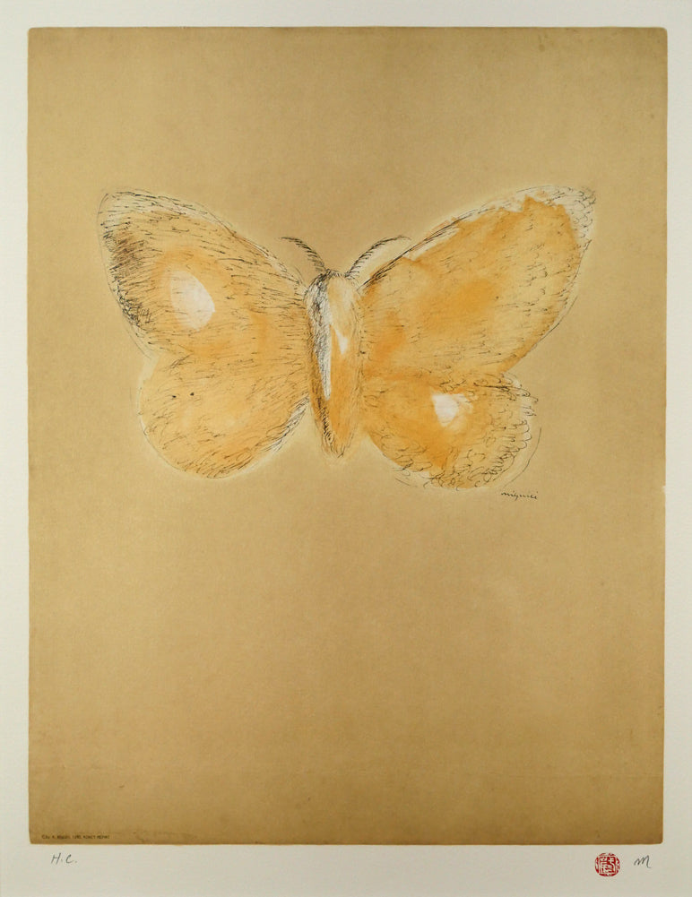 三岸好太郎「蛾」リトグラフ　作品全体画像