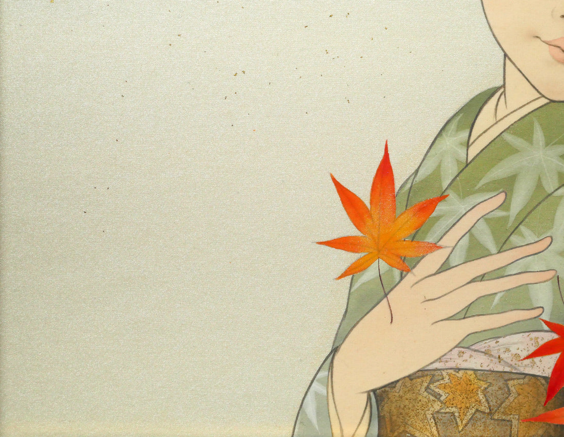 三國芳郎「花暦シリーズ　もみじ」彩色・F6号　拡大画像3