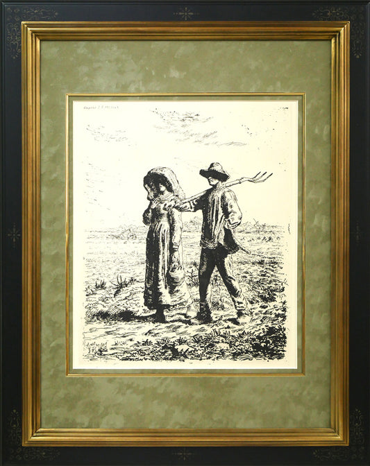 ジャン＝フランソワ　ミレー(Jean-François　MILLET)「仕事に出かける人」銅版画