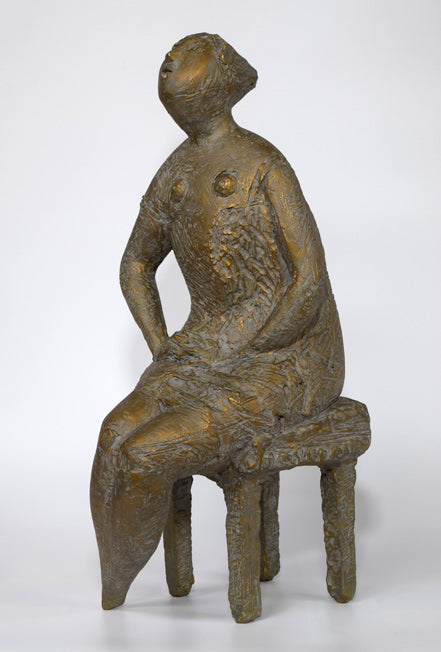 峯田敏郎「女性像」石膏彫刻に着色　作品全体画像2