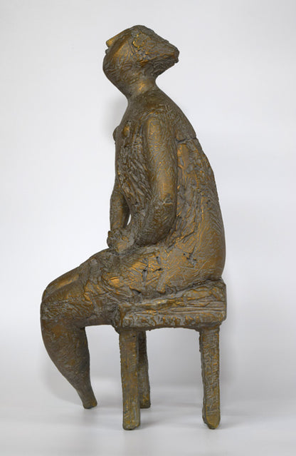 峯田敏郎「女性像」石膏彫刻に着色　作品全体画像3