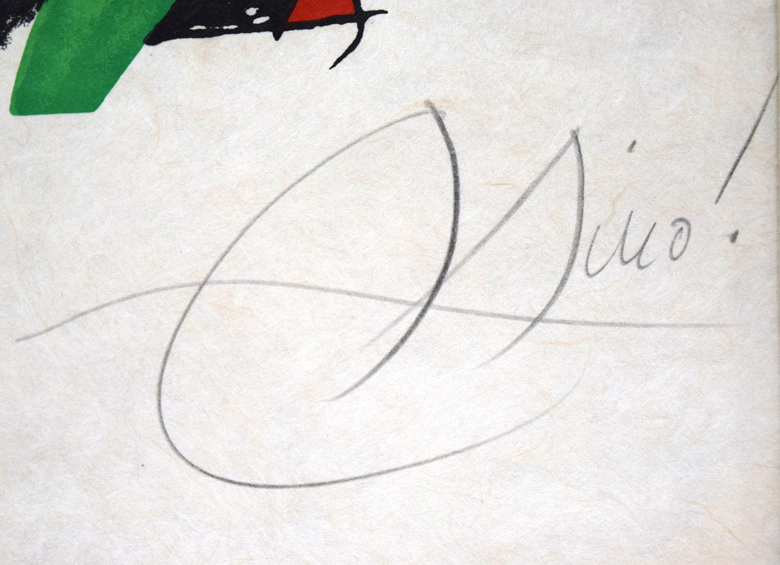 ジョアン　ミロ(Joan　MIRO)『辛辣なメロディー』よりPL.8　本人直筆鉛筆サイン画像