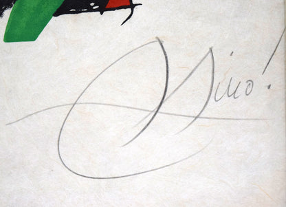 ジョアン　ミロ(Joan　MIRO)『辛辣なメロディー』よりPL.8　本人直筆鉛筆サイン画像