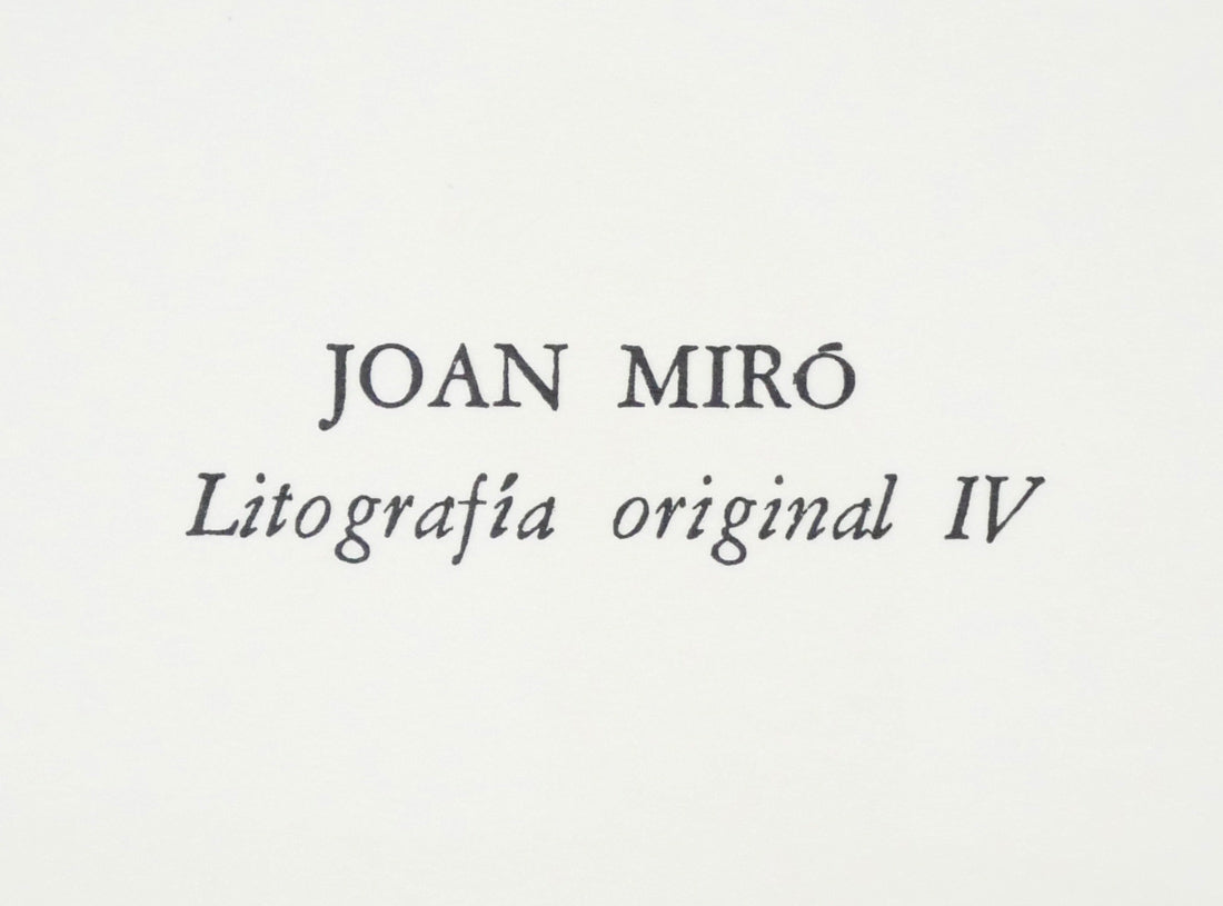ジョアン・ミロ「Litografia Original IV, 1975」リトグラフ　裏側拡大画像