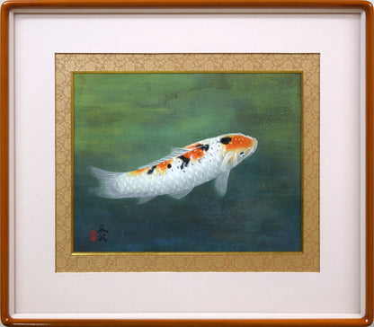三輪高英「鯉」日本画・6号