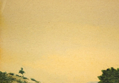 三宅克己「雪の朝」水彩画・4号　拡大画像1
