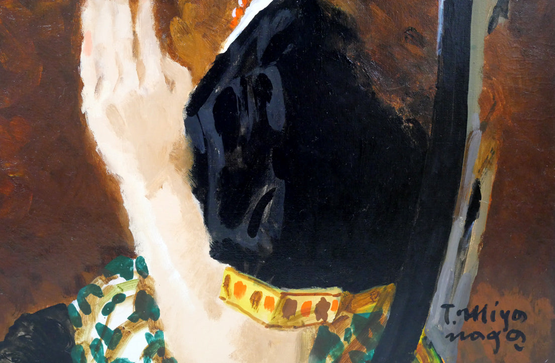 宮永岳彦「婦人像」油絵・F6号　拡大画像4