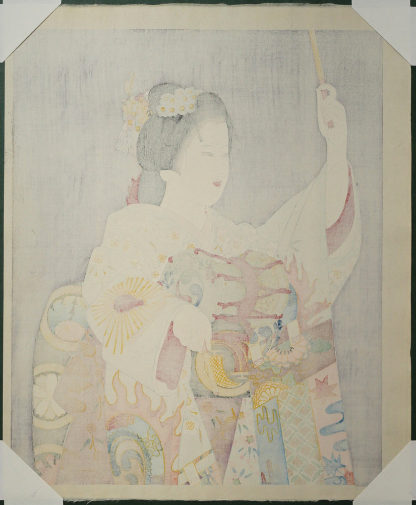 宮下壽紀「羯鼓（道城寺）」木版画　作品シート裏側画像