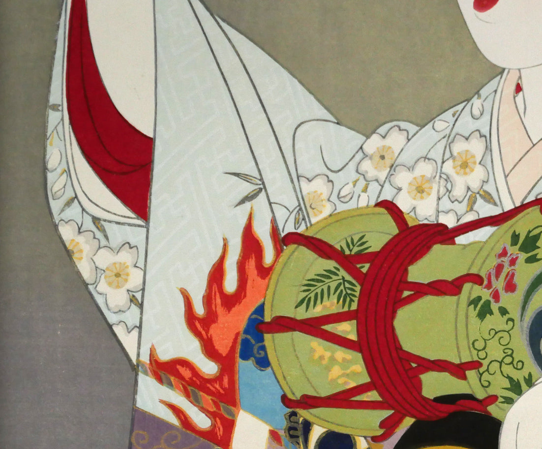 宮下壽紀「羯鼓（道城寺）」木版画　拡大画像4