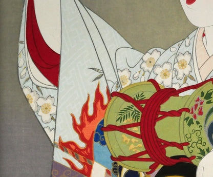 宮下壽紀「羯鼓（道城寺）」木版画　拡大画像4