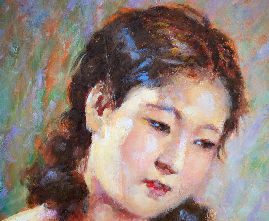 宮田清「裸婦」油絵・変形80号　拡大画像2