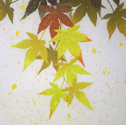 宮山加代子「Maple　in　Spring-4」木版画　拡大画像1