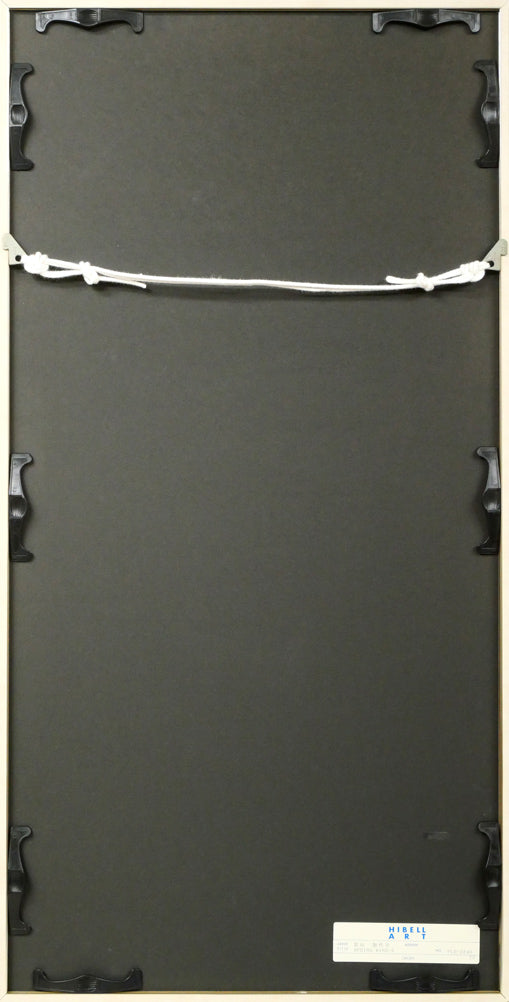 宮山加代子「SPRING　WIND-5」木版画　額縁裏側画像