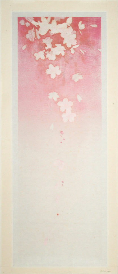 宮山加代子「SPRING　WIND-5」木版画　作品シート裏側画像
