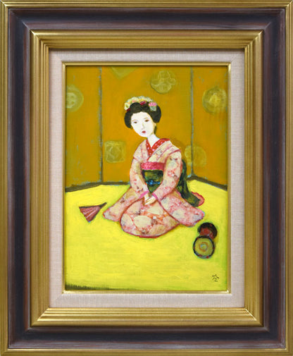 杢田たけを「舞妓」油絵・F4号