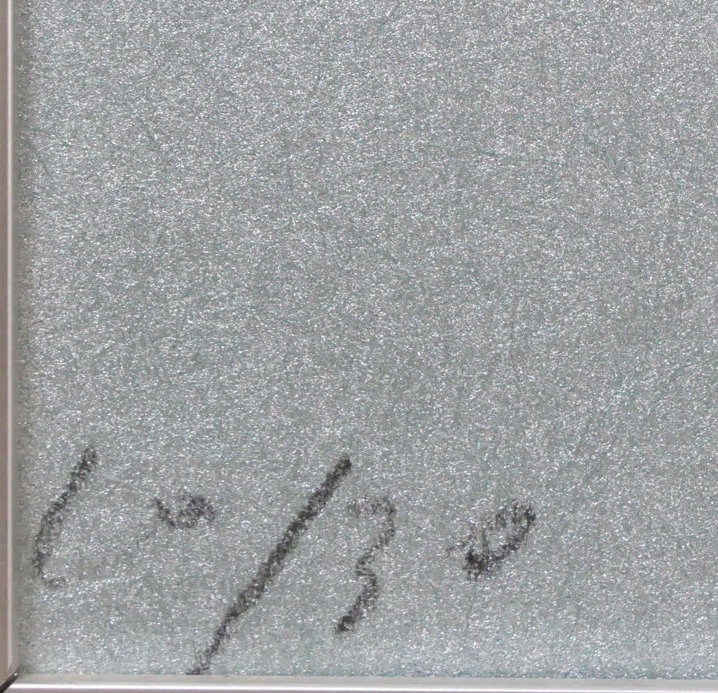 百瀬寿「Square-Metallic　Green　and　Violet」シルクスクリーン版画　限定番号（ed,10/30）