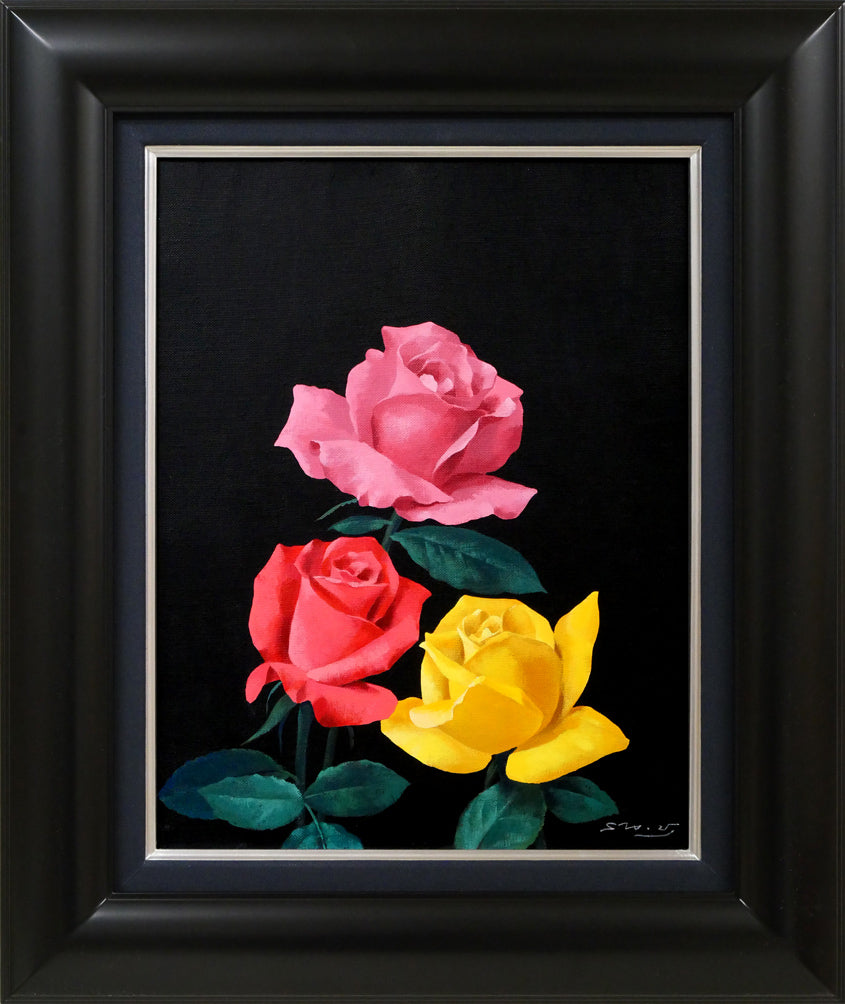 森秀雄「薔薇」油絵・F6号