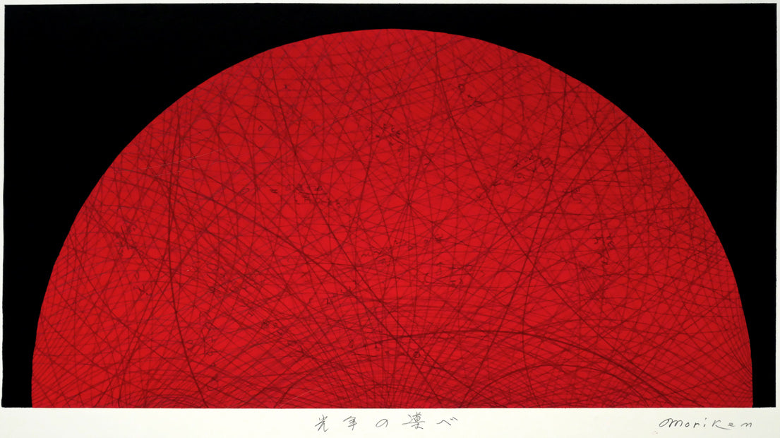 森健二「光年の導べ」アクリル画に鉛筆・10号　作品全体画像