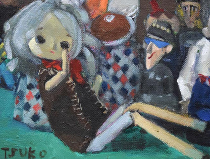 森本光子「人形」油絵・M4号　拡大画像5