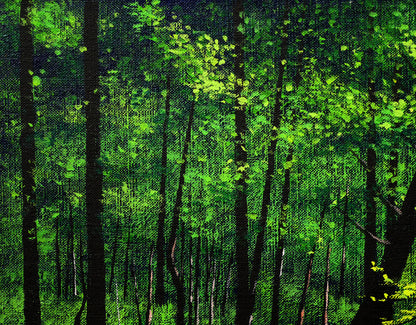 森秀雄「緑韻」油絵・F4号　拡大画像1