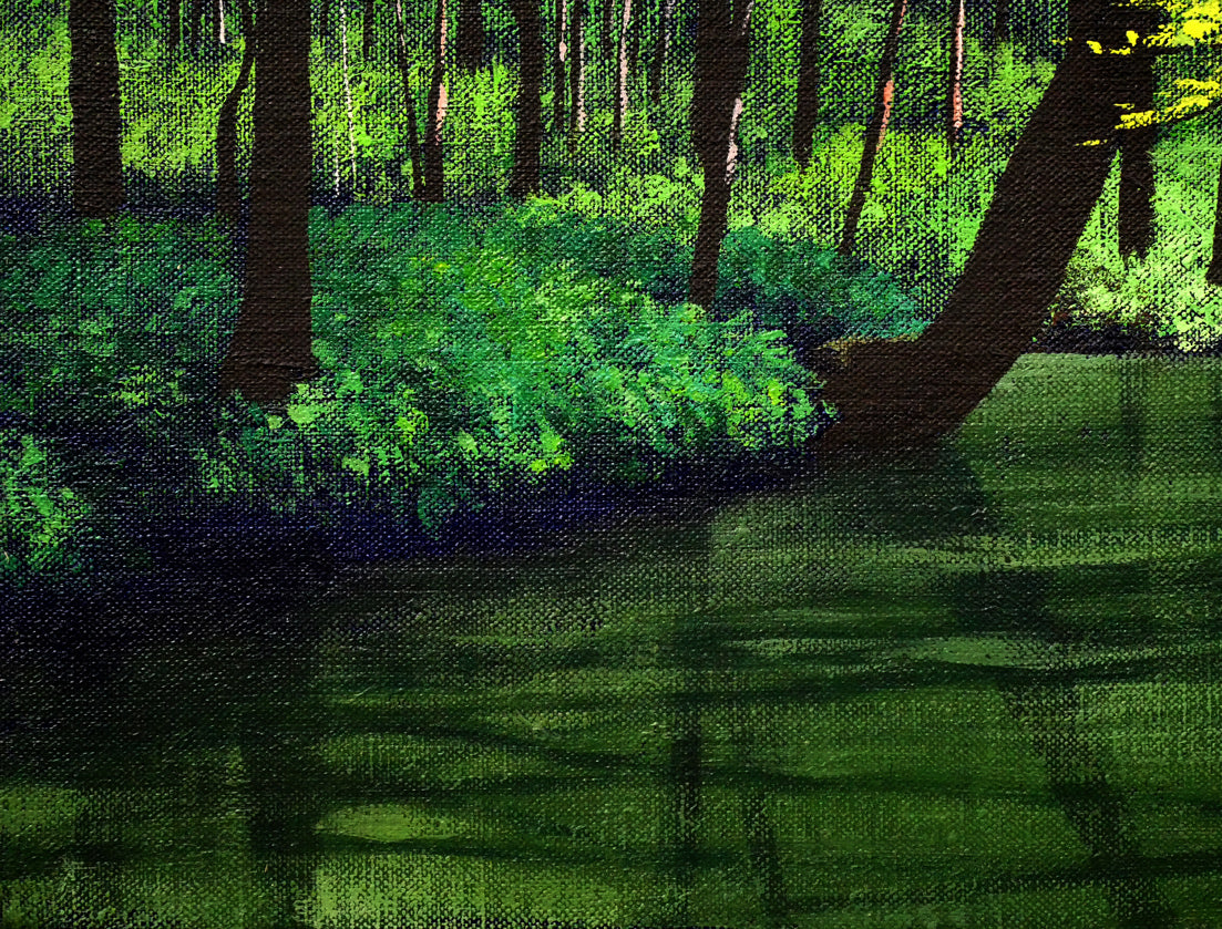 森秀雄「緑韻」油絵・F4号　拡大画像3