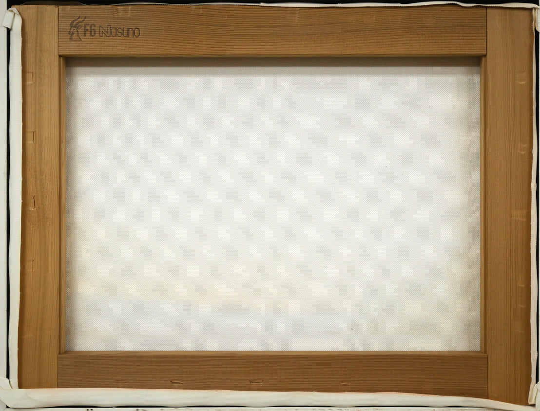 森田哲隆「朝輝（室蘭地球岬）」油絵・F6号　キャンバス裏側画像