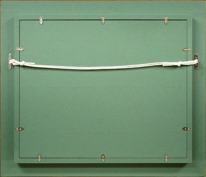 森田哲隆「朝輝（室蘭地球岬）」油絵・F6号　額縁裏側画像