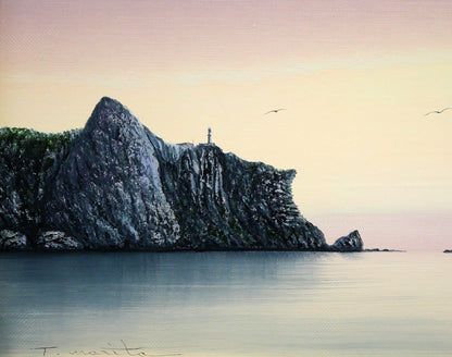 森田哲隆「朝輝（室蘭地球岬）」油絵・F6号　拡大画像3