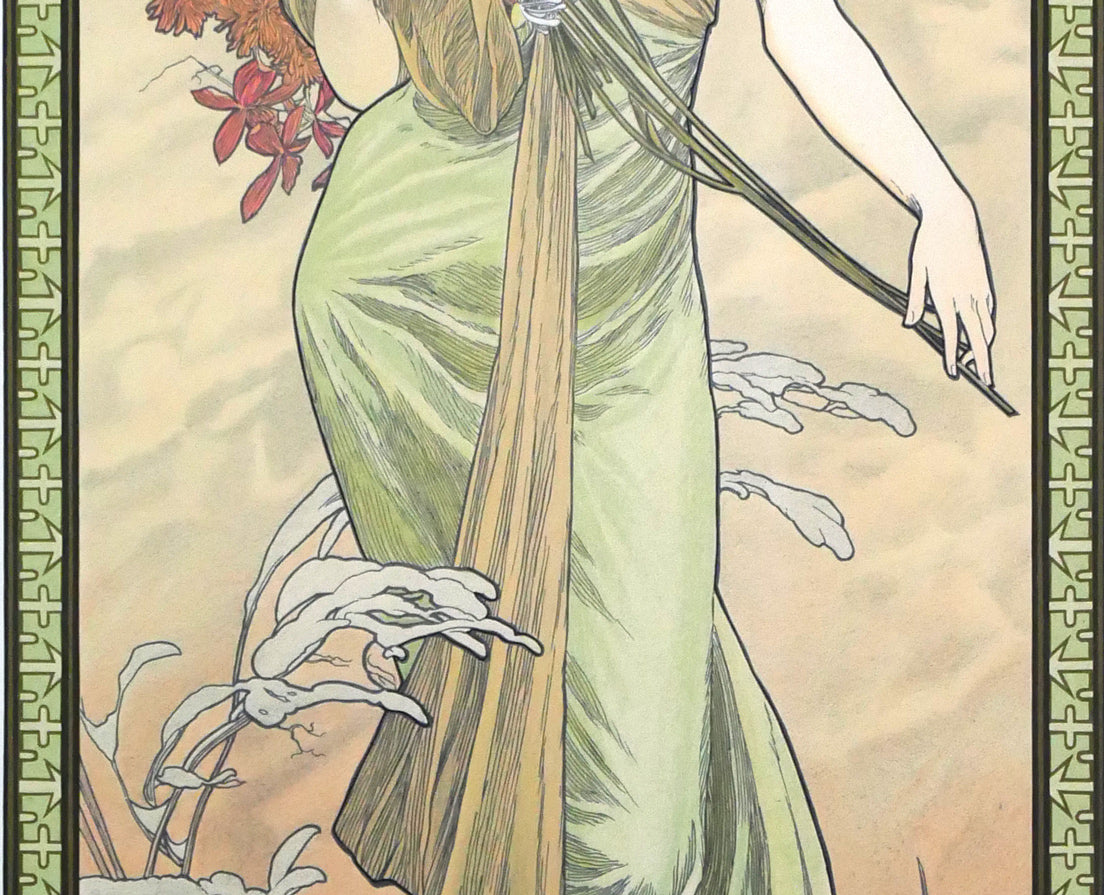 アルフォンス ミュシャ(Alphonse MUCHA)「春（THE SEASON 1900／SPRING）」リトグラフ 絵画買取・販売の小竹美術