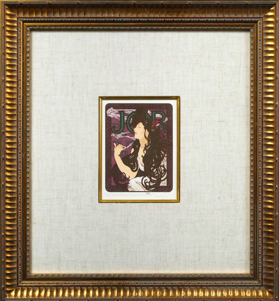 斎藤清「花と少女」木版画