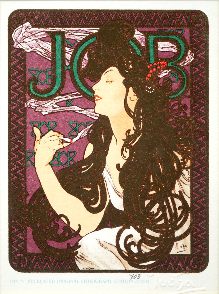 アルフォンス　ミュシャ(Alphonse　MUCHA)「JOB」リトグラフ　作品全体画像